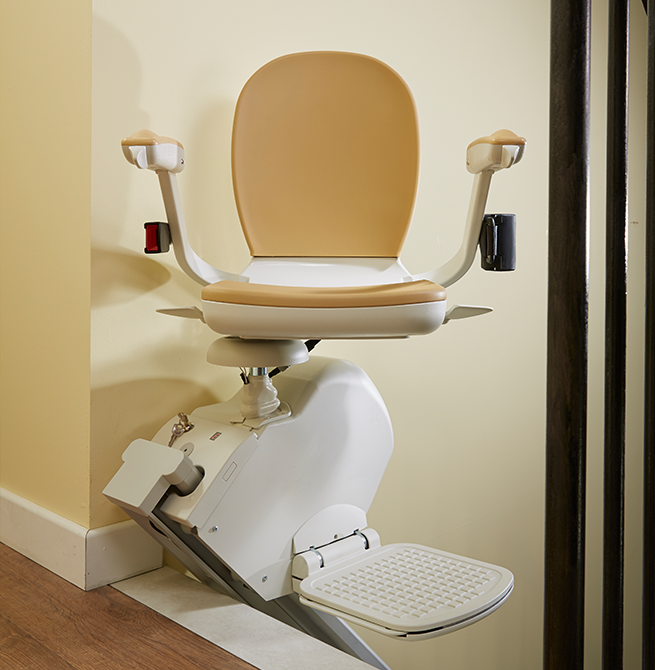 Front of Acorn 130 at top of stairs on stairlift